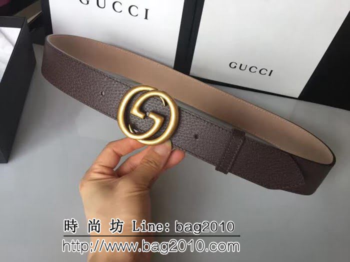 古馳CUCCI G家優質頭層牛皮豬皮紋 配純銅扣男士皮帶 GHG1256